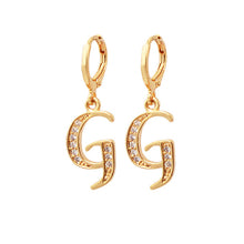 Load image into Gallery viewer, Alphabet Letter A-Z CZ Earring