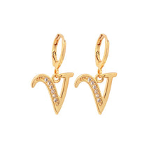 Load image into Gallery viewer, Alphabet Letter A-Z CZ Earring