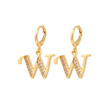 Load image into Gallery viewer, Alphabet Letter A-Z CZ Earring