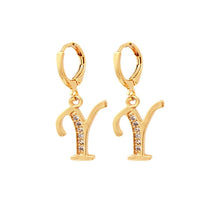 Load image into Gallery viewer, Alphabet Letter A-Z CZ Earring
