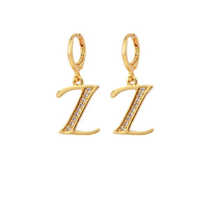 Alphabet Letter A-Z CZ Earring