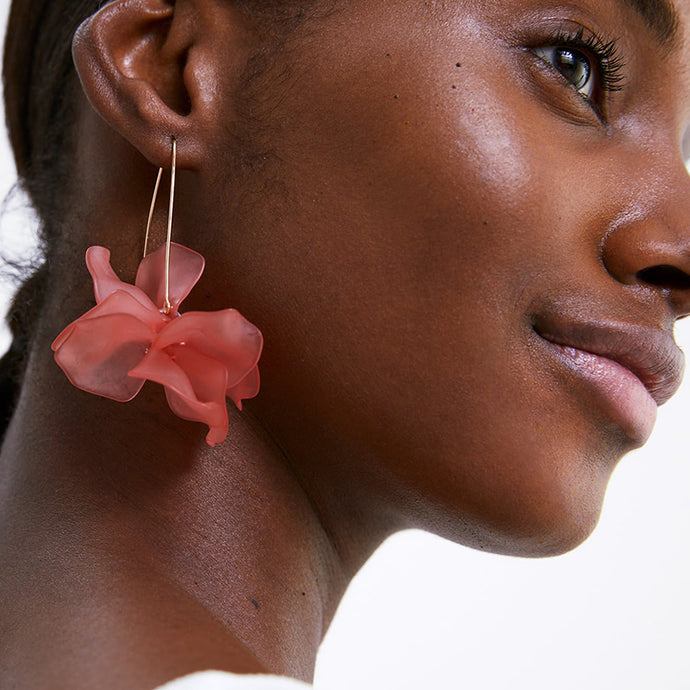 Multicolored Flower Long Earrings